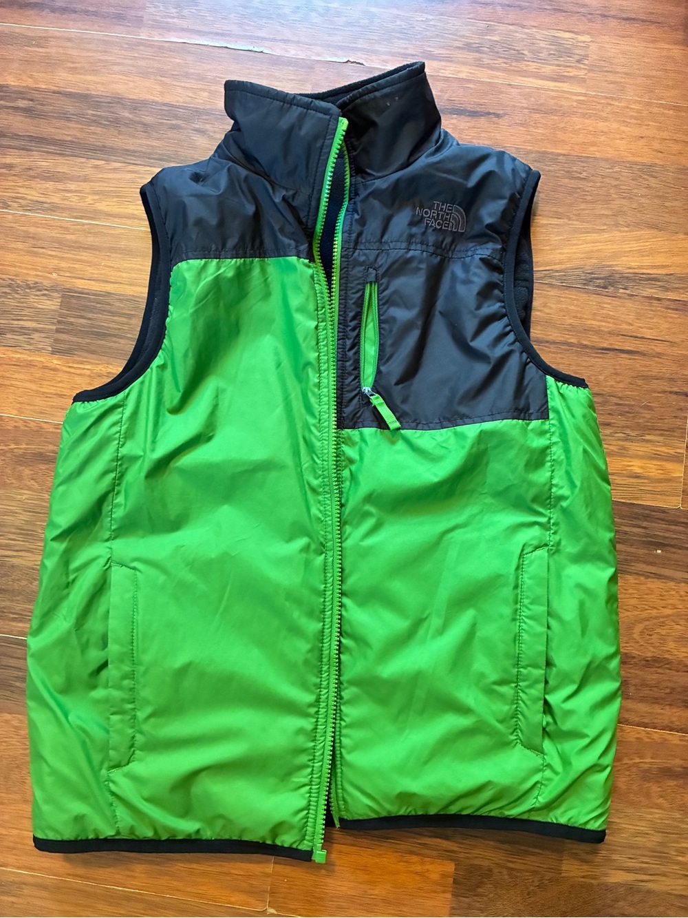 The North Face Kids' Green and Black Reversible Vest